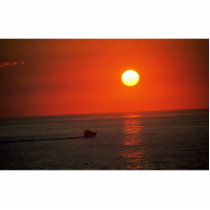 Fishing boat before sunrise acrylic cut outs