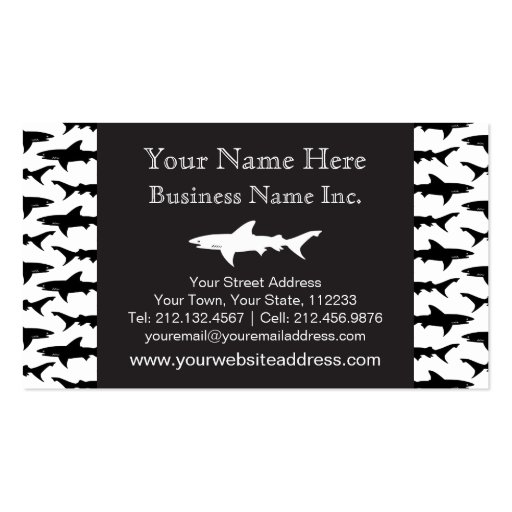 Fishing Boat Charter / Scuba Diver - Shark Pattern Business Card (front side)