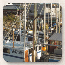 Fishing Boat Docked at Morro Bay, CA Coasters