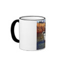 FISHING BOAT IN BONNE NUIT HARBOUR mugs