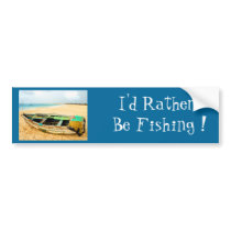 Fishing Boat on the Beach Bumper Sticker