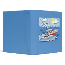 Fishing Boat on the High Seas Vinyl Binder