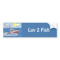 Fishing Boat on the High Seas Bumper Stickers