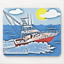 Fishing Boat on the High Seas Mouse Pad
