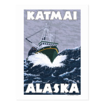 Fishing Boat Scene - Katmai, Alaska Post Cards