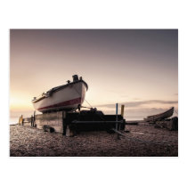 Fishing Boat Sunrise Postcard
