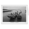 Fishing boats at Danshui, Taiwan cards