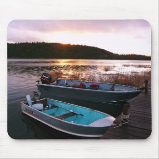 Fishing Boats at Sundown mousepad