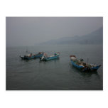 Fishing boats at twilight on the Danshui River Postcards