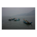 Fishing boats at twilight on the Danshui River posters