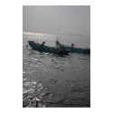 Fishing boats at twilight on the Danshui River, Ta posters
