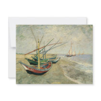 Fishing Boats on the Beach by Vincent van Gogh Invite