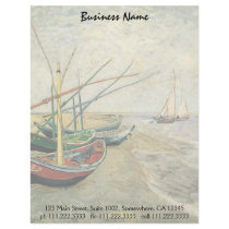 Fishing Boats on the Beach by Vincent van Gogh Customized Letterhead