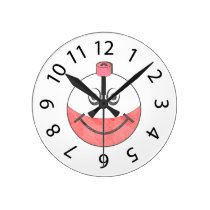 Fishing Bobber Smiley Face wall clocks