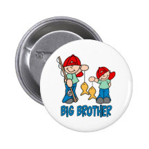 Fishing Buddies Big Brother Buttons