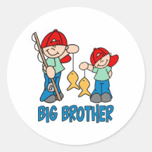 Fishing Buddies Big Brother Round Stickers