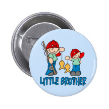 Fishing Buddies Little Brother Buttons