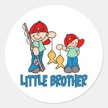 Fishing Buddies Little Brother Round Sticker