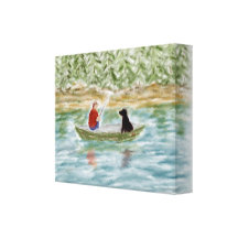 Fishing Buddies Wrapped Canvas Print