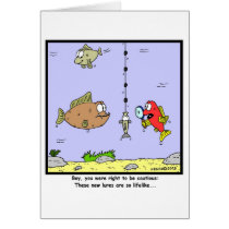 Fishing Cartoon: Lures Greeting Cards