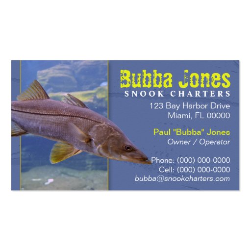 Fishing Charters Business Card (front side)