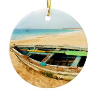 Fishing Dory on the Beach ornament