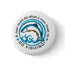 fishing E 3c Pinback Button