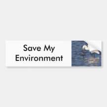 Fishing Egret Bumper Sticker