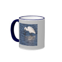 Fishing Egret Coffee Mugs