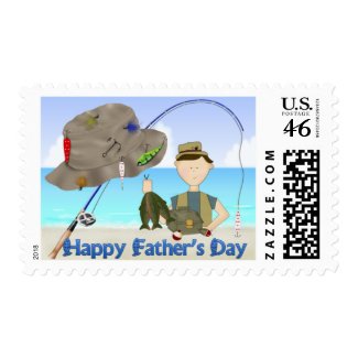 Fishing Father's Day Postage Stamps