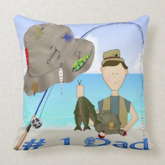 Fishing Father's Day Throw Pillow