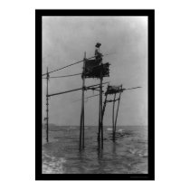 Fishing From a Tower in Japan 1909 posters