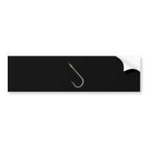 Fishing hook bumper sticker