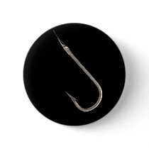 Fishing hook pinback button