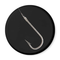 Fishing hook refrigerator magnets