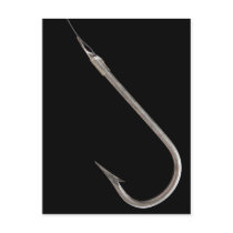 Fishing hook post card