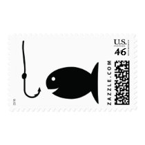 fishing icon postage stamp