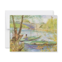 Fishing in Spring Pont de Clichy; Vincent van Gogh Invitation