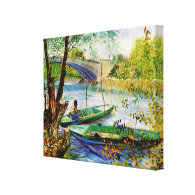 Fishing in Spring Vincent van Gogh Gallery Wrap Canvas