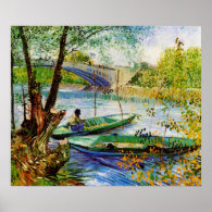 Fishing in Spring Vincent van Gogh Poster