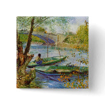 Fishing in the Spring, Vincent van Gogh buttons