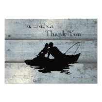 Fishing Lovers Boat Old Wood Thank You Custom Invitation