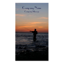 fishing man sunset, buisness card business card templates