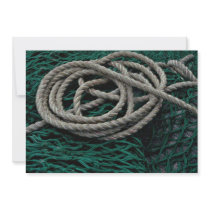 Fishing nets and rope personalized invite