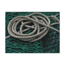 Fishing nets and rope post card