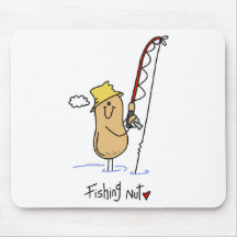 Fishing Nut T-shirts and Gifts Mousepads