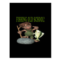 Fishing Old School Post Card