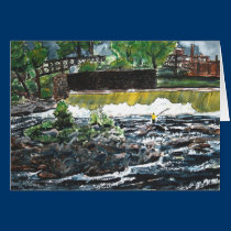 fishing painting art print angler sports cards