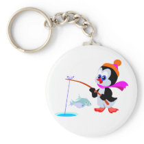 Fishing Penguin keychains