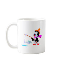 Fishing Penguin mugs